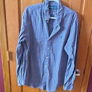 Polo Ralph Lauren Men's Blue Plaid Button-Down Shirt